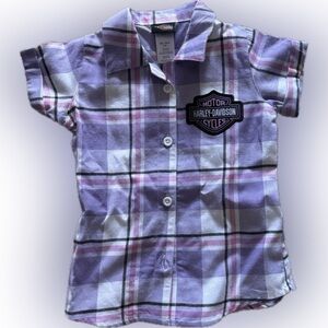 Harley-Davidson Toddler Purple Plaid Shirt